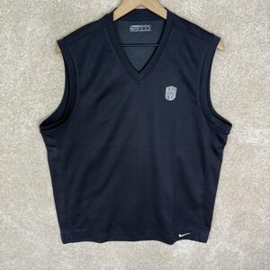Nike Golf Windbreaker Vest Mens Size Medium‎ Black Pullover Preppy Athletic